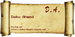 Daku Ahmed névjegykártya